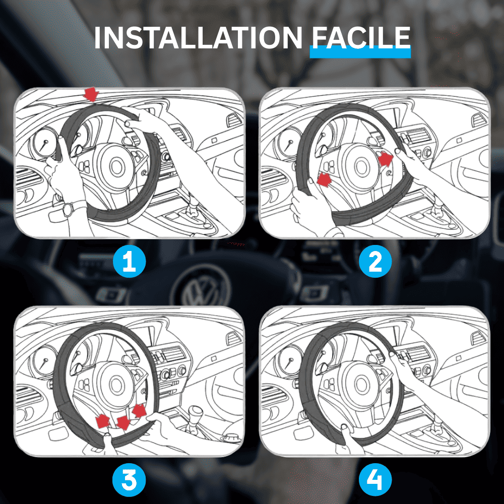 installation facile rapide couvre volant Mazda elastique sans coutures