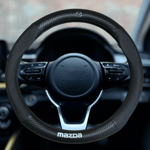 Couvre volant en fibre de carbone mazda noir 