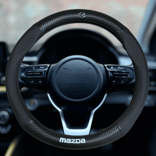 Couvre volant en fibre de carbone mazda noir 