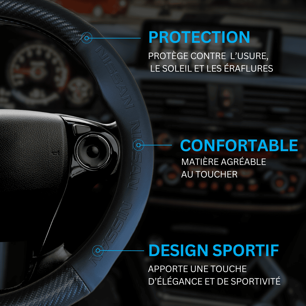 Couvre volant Nissan en fibre de carbone