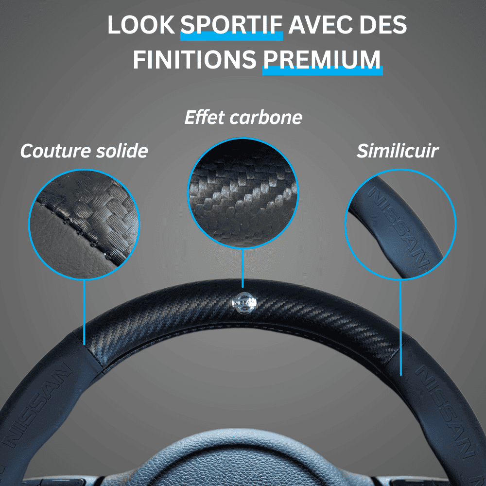Couvre volant Nissan en fibre de carbone