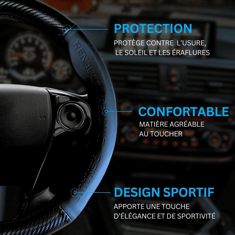 Couvre volant Renault en fibre de carbone