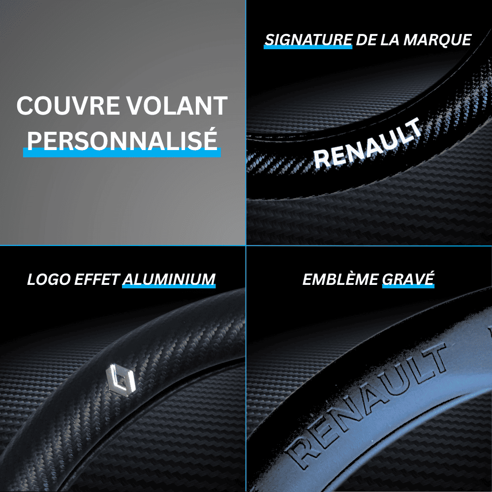 Couvre volant Renault en fibre de carbone