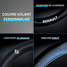 Couvre volant Renault en fibre de carbone