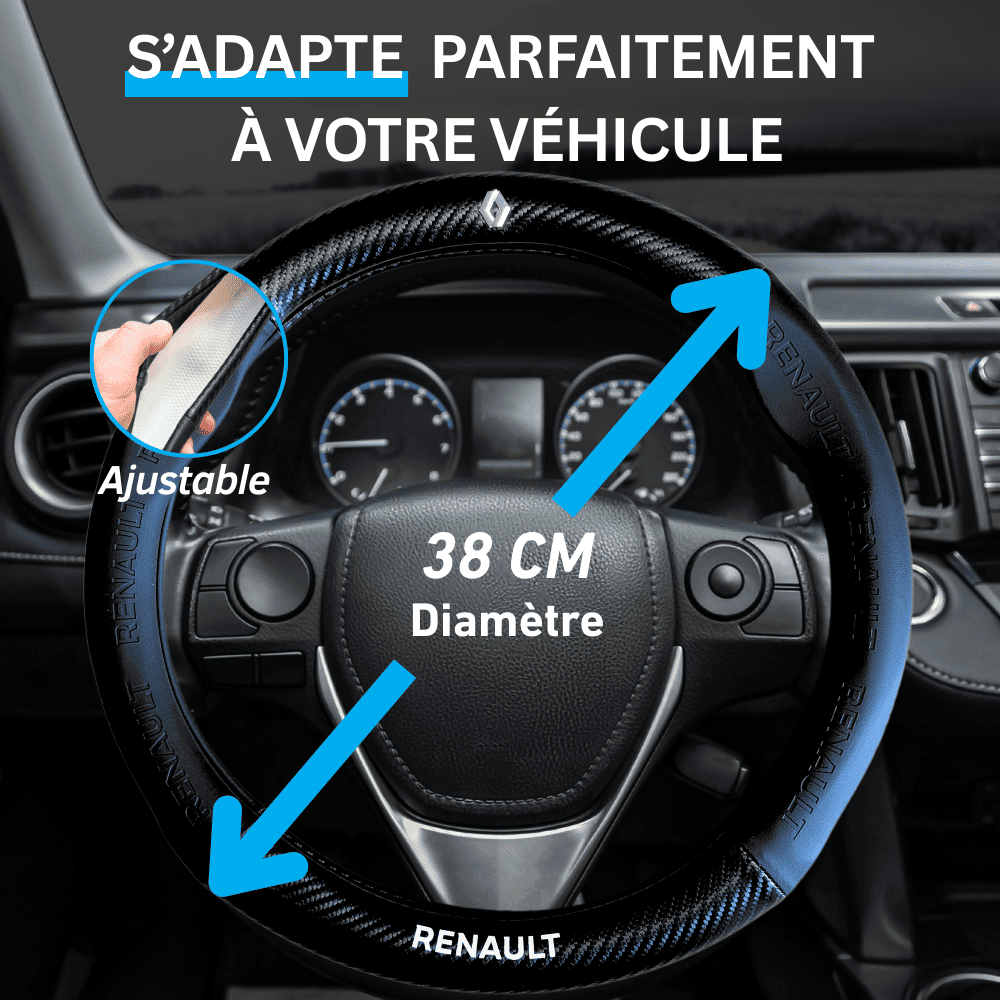 Couvre volant Renault en fibre de carbone