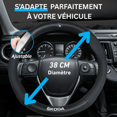 couvre volant rond skoda confort conduite diametre 38 centimetres