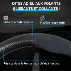 Couvre volant Skoda en fibre de carbone