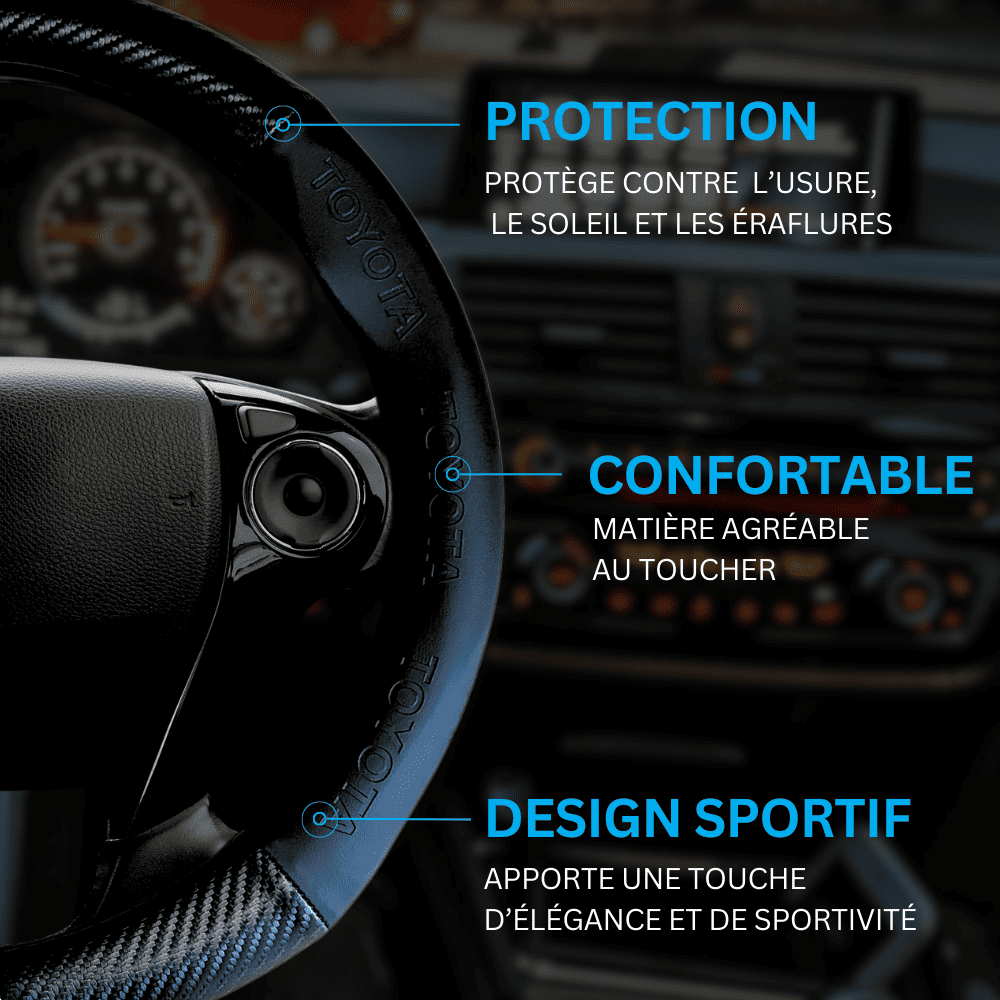 Couvre volant Toyota en fibre de carbone