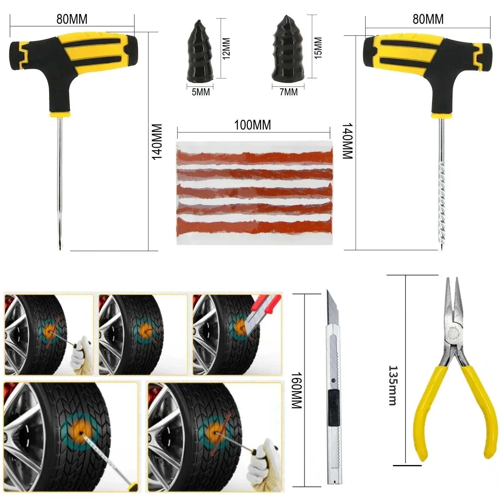 Kit de réparation pour pneus crevés - contenu