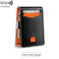 Portefeuille anti RFID orange carbone