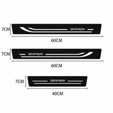 Protection seuil de porte imitation fibre de carbone Nissan Qashqai - Dimensions differents adhesifs