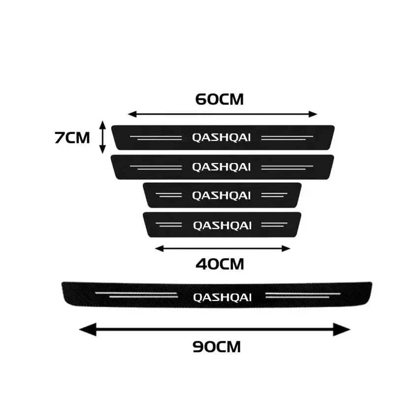 Protection seuil de porte Nissan Qashqai - Dimensions des seuils