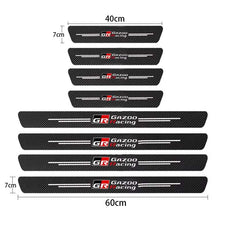 GR Sport Carbon Fiber Car Door Threshold Sill Protector for Toyota GR Sport Gazoo Racing C-HR RAV4 Mirai Avensis Prado Prius Car