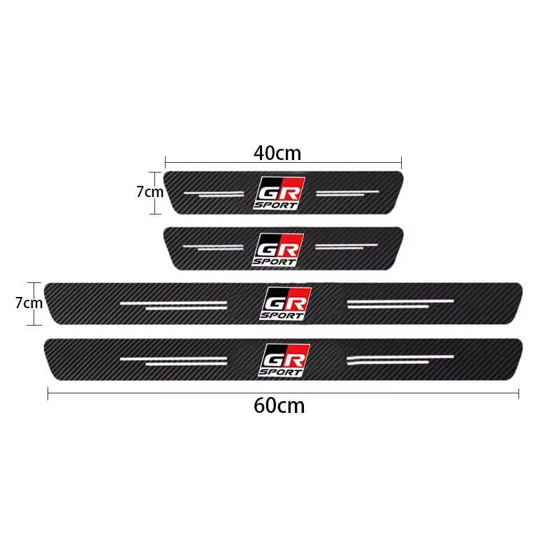 GR Sport Carbon Fiber Car Door Threshold Sill Protector for Toyota GR Sport Gazoo Racing C-HR RAV4 Mirai Avensis Prado Prius Car