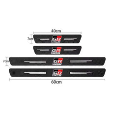 GR Sport Carbon Fiber Car Door Threshold Sill Protector for Toyota GR Sport Gazoo Racing C-HR RAV4 Mirai Avensis Prado Prius Car