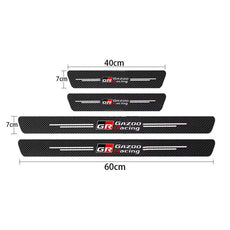 GR Sport Carbon Fiber Car Door Threshold Sill Protector for Toyota GR Sport Gazoo Racing C-HR RAV4 Mirai Avensis Prado Prius Car