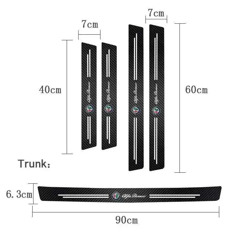 Protection seuil de porte universel Alfa Romeo dimensions