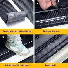 pose facile seuil porte film protection avant arriere coffre protection baguette logo