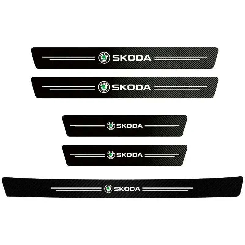 Protection seuil de porte universel Skoda - 5 pièces pour portières et coffre de voiture