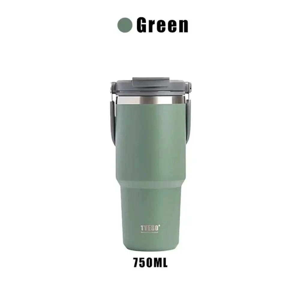 Tasse à café portable verte de 750ml